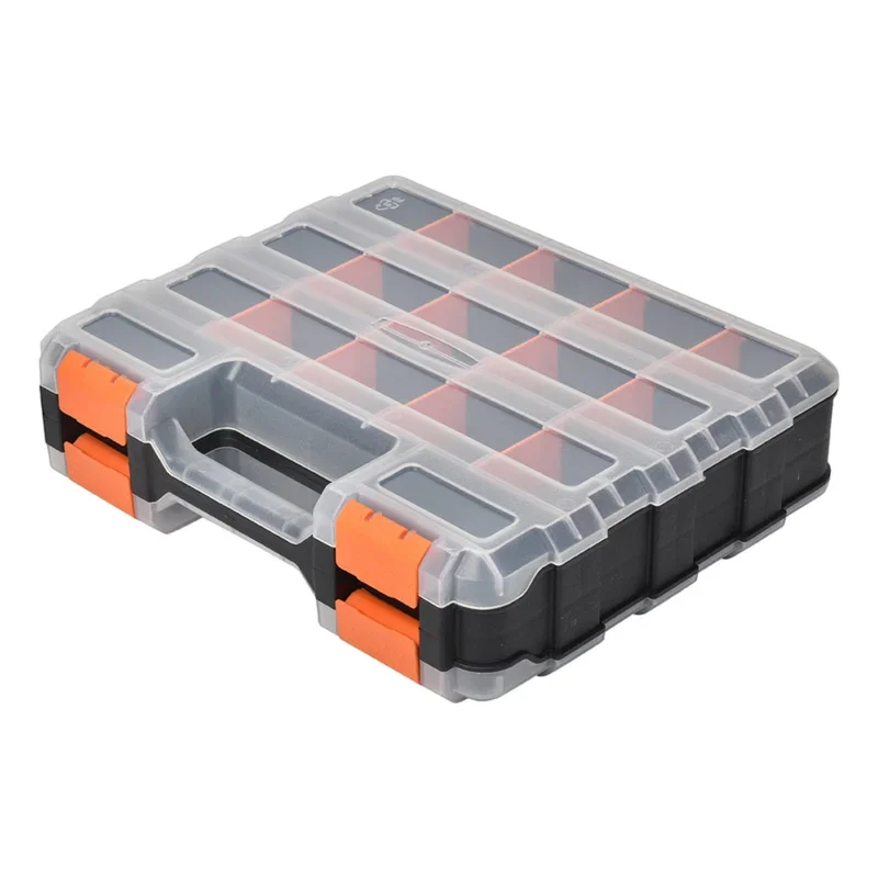 Double Side Tools Box Organizer Plastic Small Parts Storage Case Tool Storage Box Toolbox Container for Screws Nuts Nails Bolts