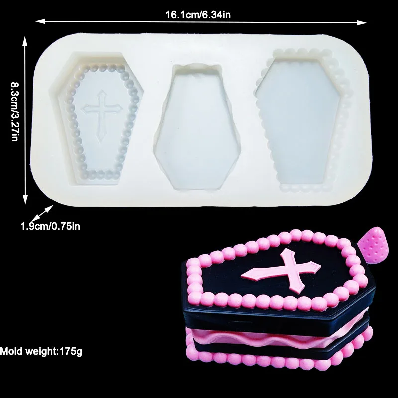 DIY Cream Cake Heart Round Coffin Shaped Silicone Resin Mold Jewelry Mold Jewelry Accessories