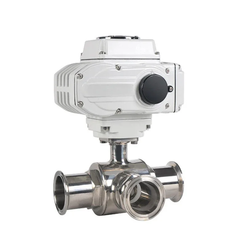 

304 stainless steel sanitary ball valve clamp quick fitting miniature electric ball valve can replace the solenoid valve