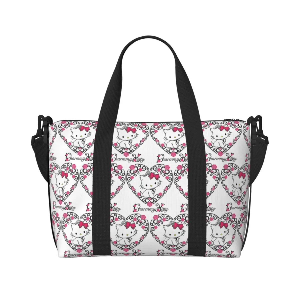 

Custom Charmmy Kitty Anime Tote Bag for Women Large Capacity Cartoon Cute Beach Gym Travel Bags
