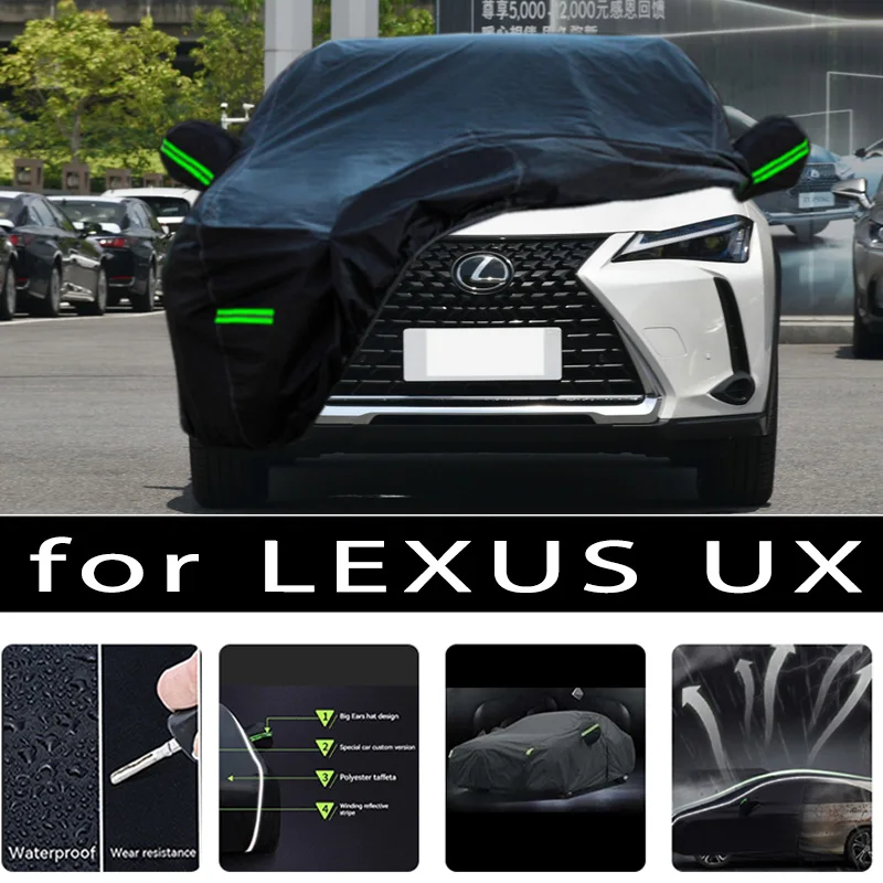 

For LEXUS UX Car Covers Outdoor Waterproof Sun Rain Snow Protection UV Auto Cover 190T Car Protective Full Covers