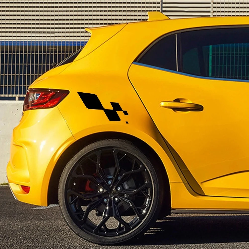 2 pegatinas laterales para carrocería de coche, para Renault Clio RS R.S. 18 Pegatinas de Vinilo Estilo Racing para Megane Twingo, Accesorios de Tuning para Auto de PVC