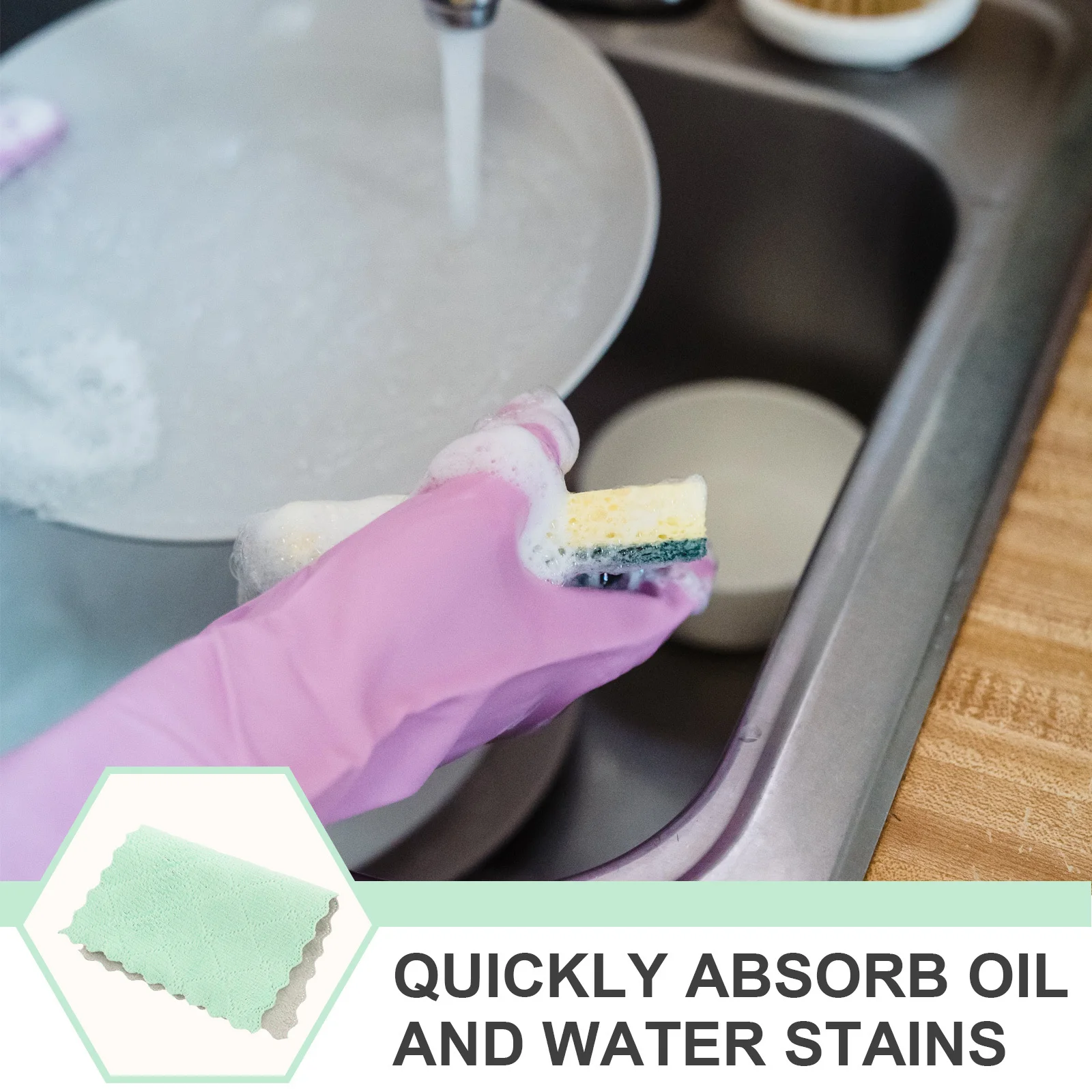 

12pcs Water Absorbent Dishwashing Towels Kitchen Cleaning Cloths Fast Drying Reusable Micro Fiber For Home Supplies