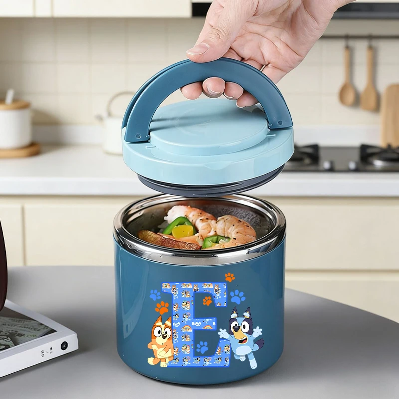 

Термос для еды Blueyi Bingo: милый ланч-бокс с буквами A-Z для детей, школьный контейнер для пикника, термоизолированный контейнер для хранения продуктов, подарок