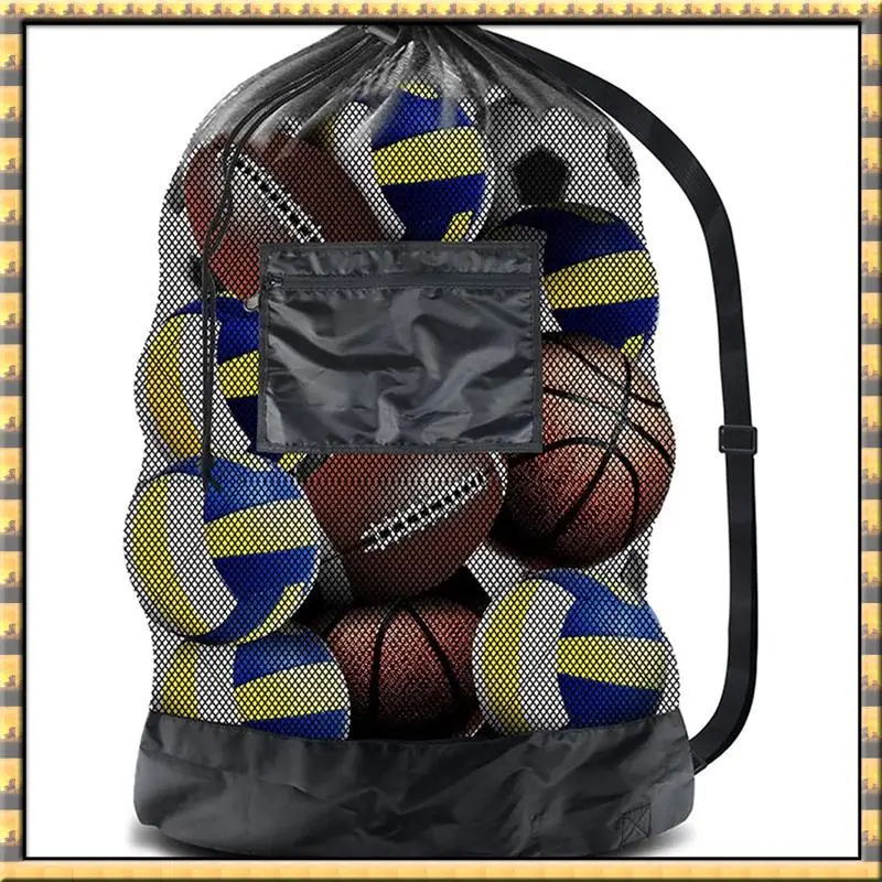 AA79 Nieuwe extra grote mesh-tas voor basketbal en volleybal. Gebruikt om basketbal-, volleybal-, honkbal- en zwemuitrusting op te bergen.