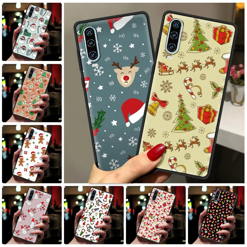 Christmas Santa Claus Case For Huawei P50 P40 P30 Lite E P20 Pro Y9 Y7 Y6 2019 P Smart 2021 Z Y6p Y7a Y9s Phone Cover Coque Soft