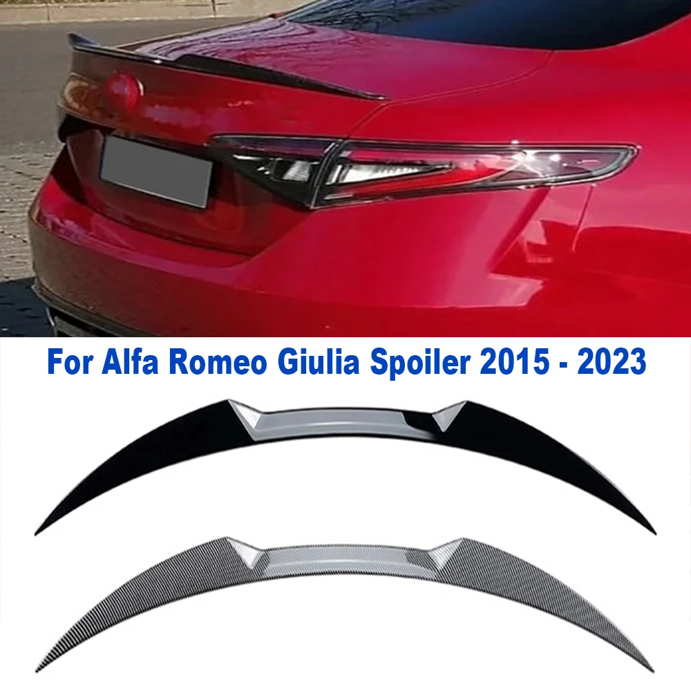 Car Tail Wings Fixed Wind Spoiler Rear Wing For Alfa Romeo Giulia Spoiler 2015 - 2023 Auto Fixed Wind Wing Gloss Black Accessory 