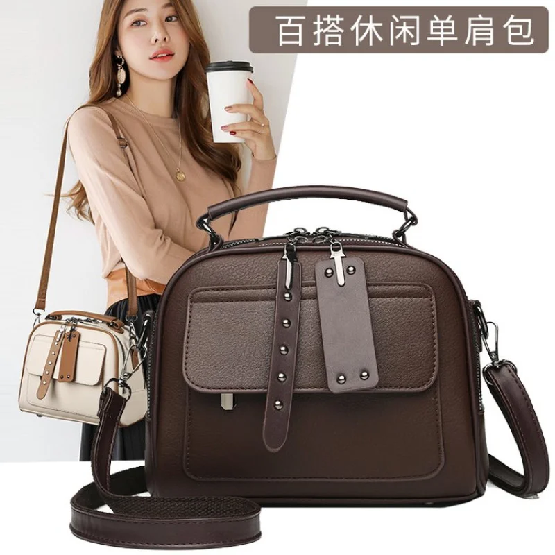 

High-End Ladies Tote Bag Made Of Frosted Leather Featuring Trendy Design And Paris Casual Vintage Style​