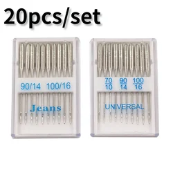 20Pcs Sewing Machine Needles Jeans Universal Regular Point #70-100 Stainless Steel Sewing Needle for Sewing Machine Accessories