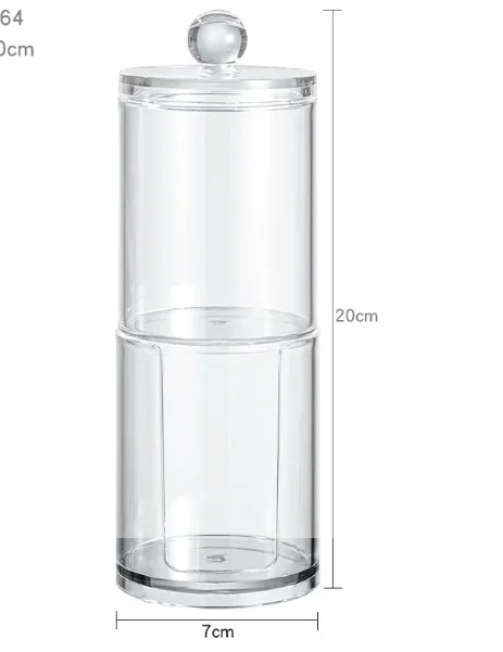 

Акриловая коробка для хранения ватных палочек, банка для ванной комнаты, контейнер для косметики и украшений, пустая емкость с прозрачной крышкой, для домашнего хранения