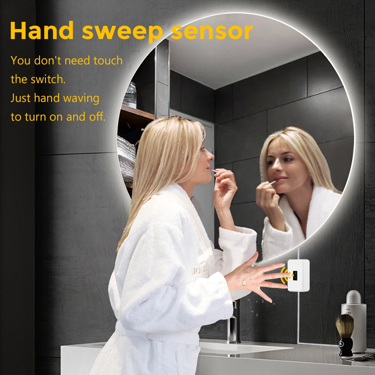 أضواء الحمام مرآة LED ضوء COB قطاع ديكور المنزل USB LED مصباح مع ملصق الشريط الغرور ماكياج ضوء لطاولة خلع الملابس #2