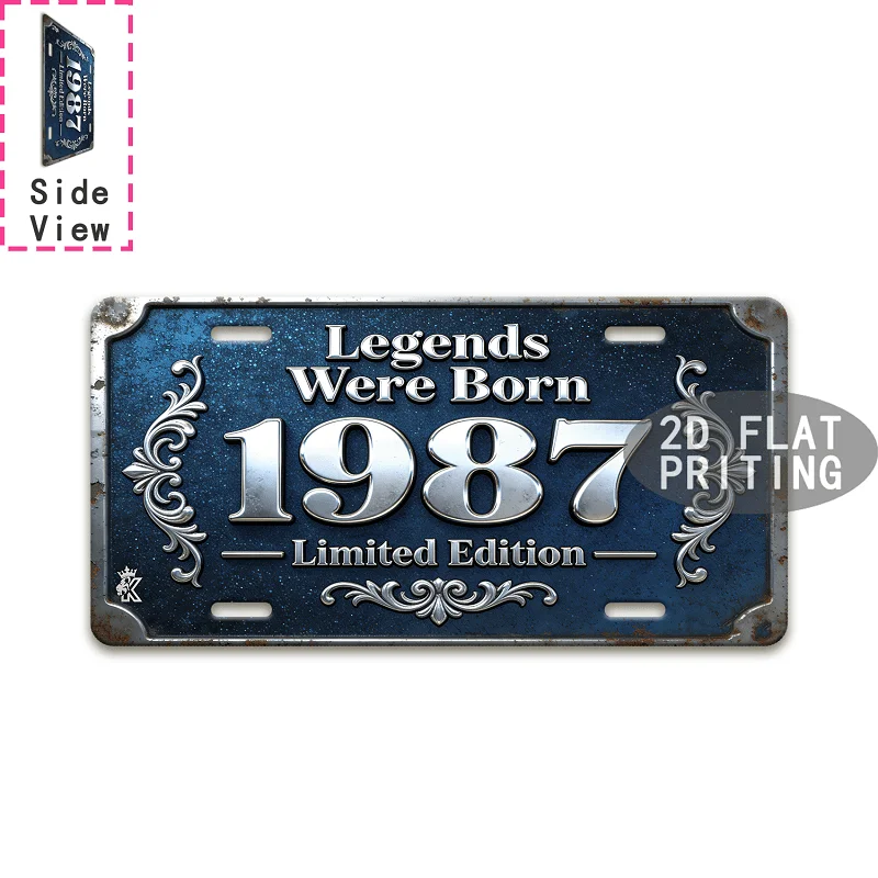 1pc 2D Flat Vintage 1987 Legends Metal Sign Retro Wall Decor for Man Cave Bar Garage Cafe Country Style Perfect Birthday Gift fo