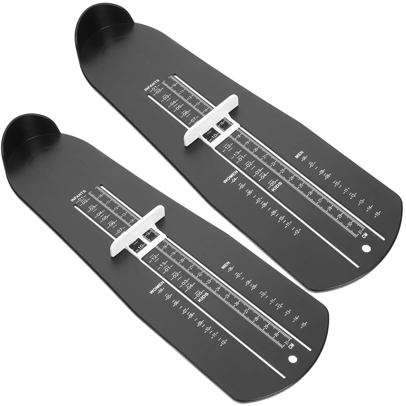 2 Pcs Foot Measurement Device Measuring Ruler with Size Chart Tool Feet Shoe Measurer Black Sizer Devices Man