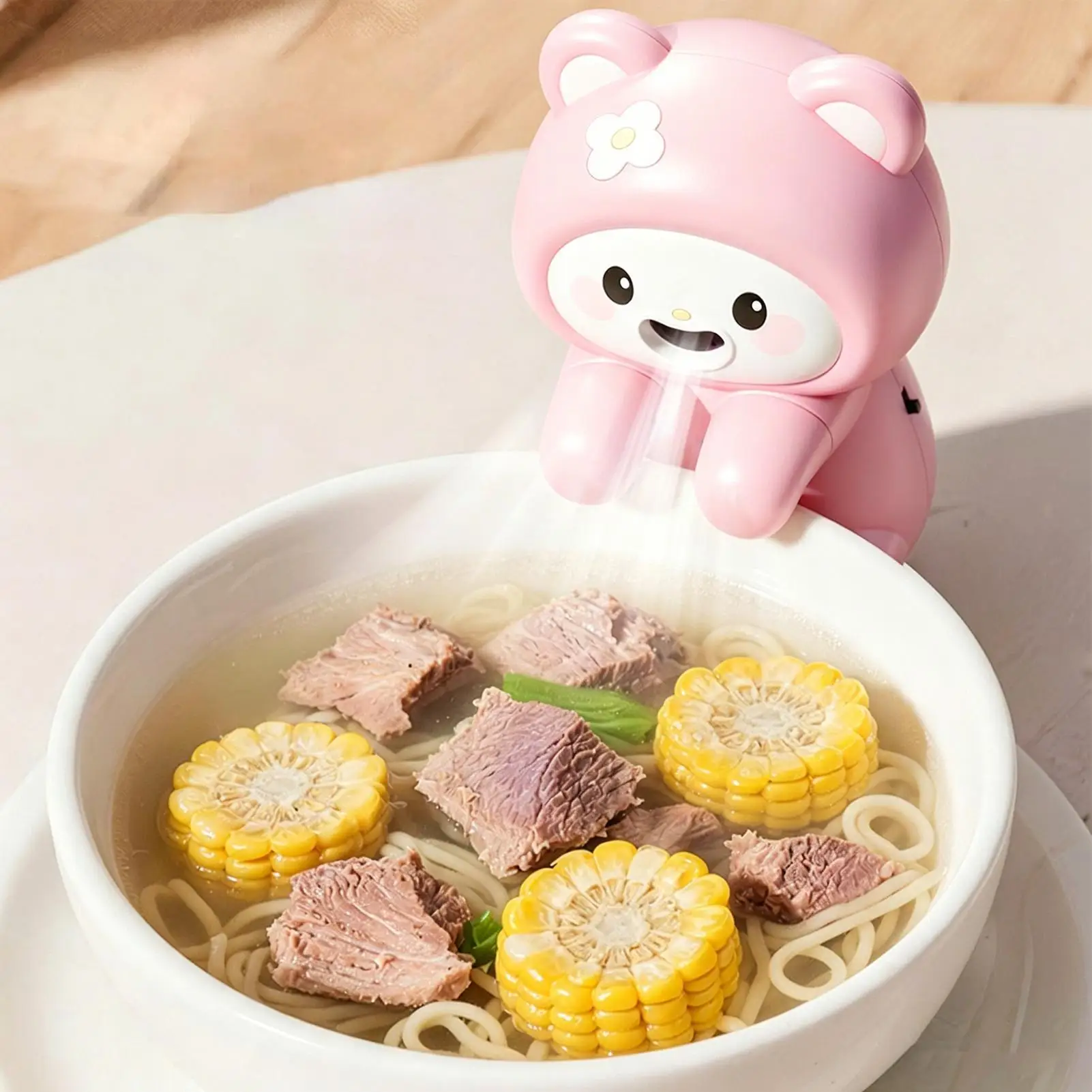 

Mini Food Cooling Fan Cartoon Animal Quiet USB Rechargeable Personal Soup Cooler Fan For Soups Stews Coffees Teas Baked Goods
