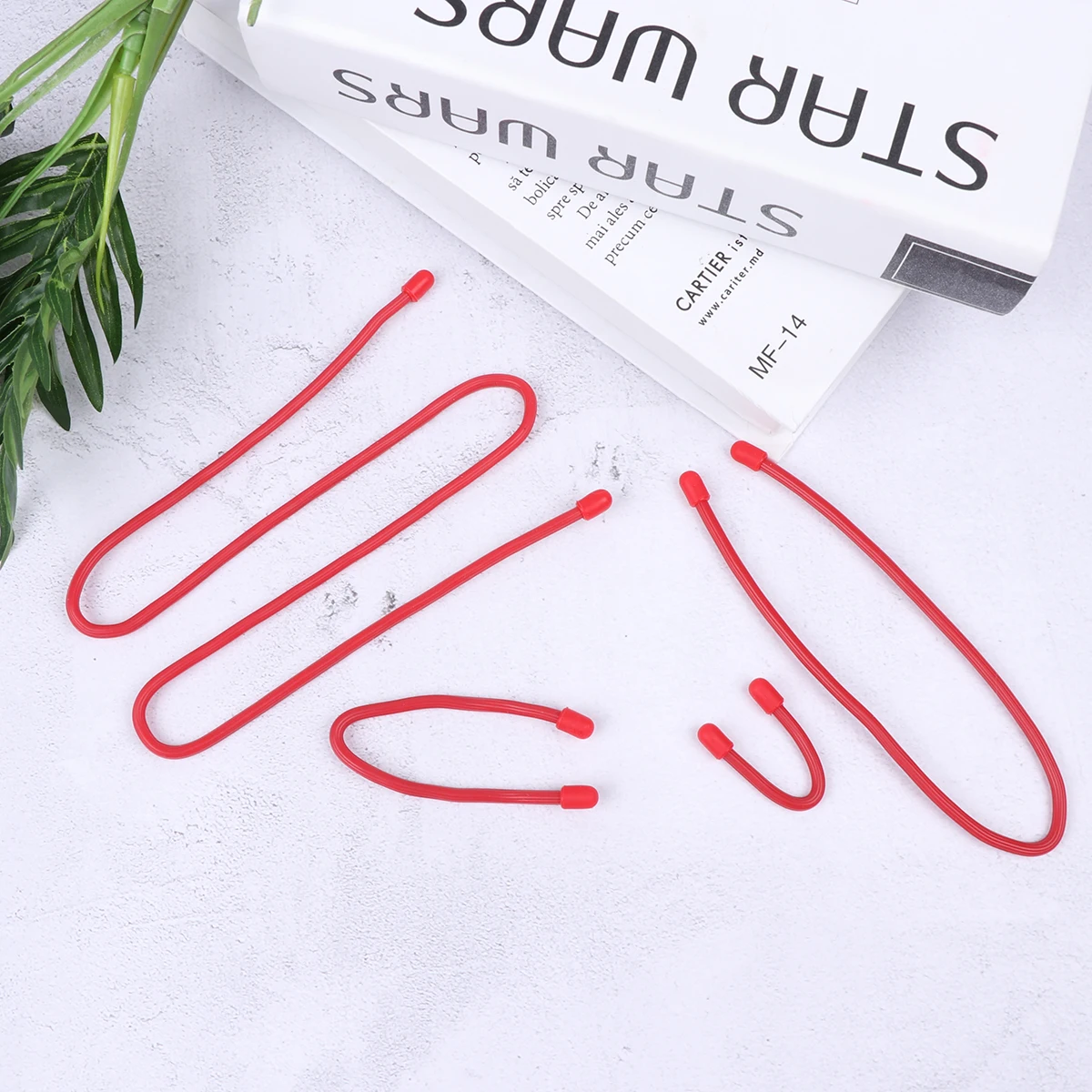 

12pcs Silicone Bundling Belt Repeatable Use Strap Practical Fastening Belt for Home Outdoor (Red 3inch, 6inch, 12inch, 24inch, e