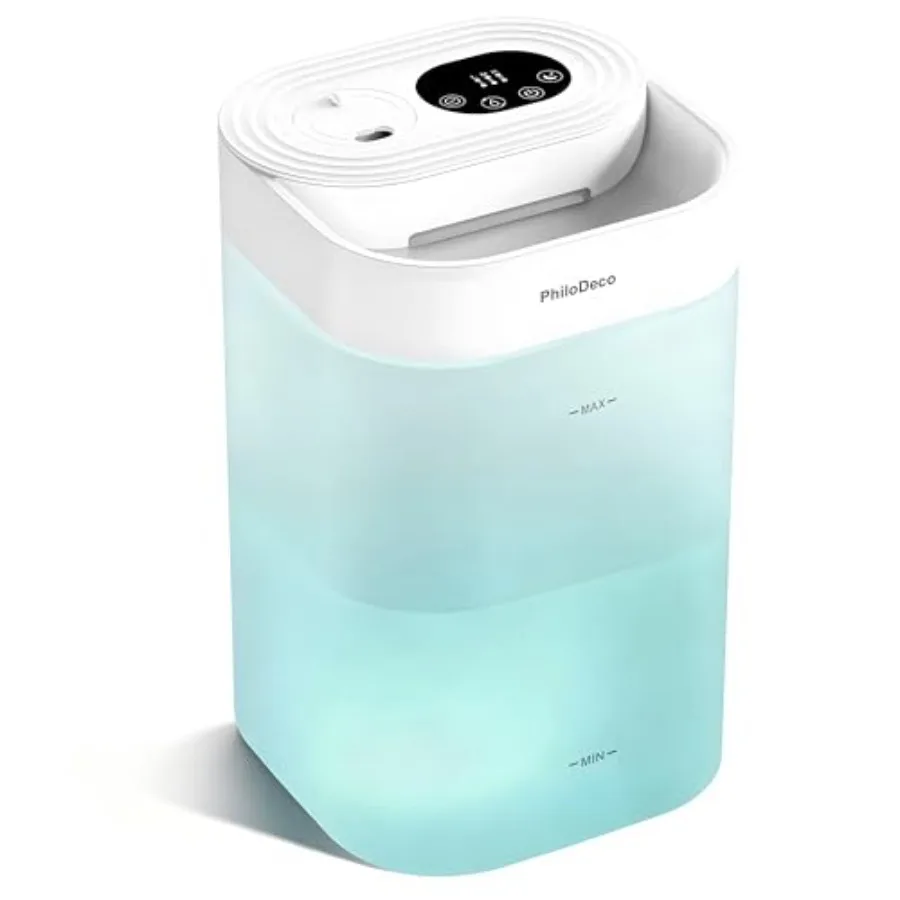 

4.5L Cool Mist Humidifier for Bedroom, Baby Nursery and Plants Ultrasonic, Silent, with Aroma Diffuser, Multi-Color LED Night L