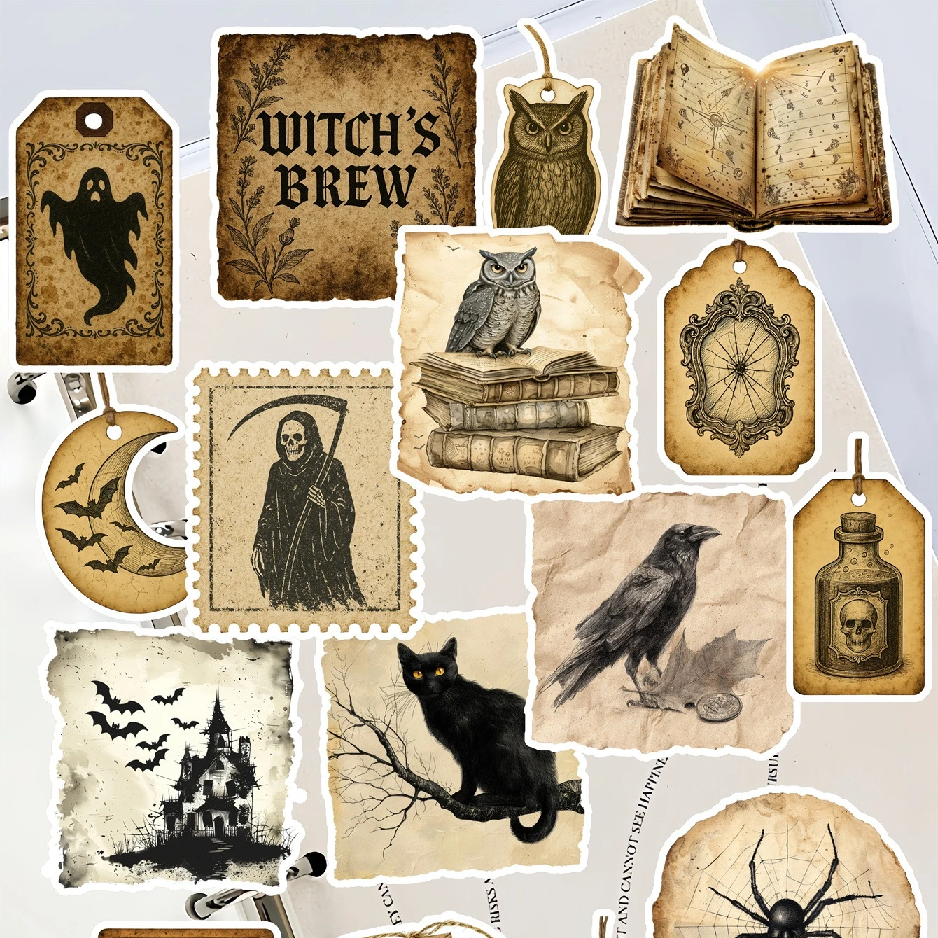 

20 шт., акварельные винтажные темные готические этикетки, наклейки, сделай сам, скрапбук, украшение для дневника, стиль альбома, канцелярские принадлежности, журнальные принадлежности