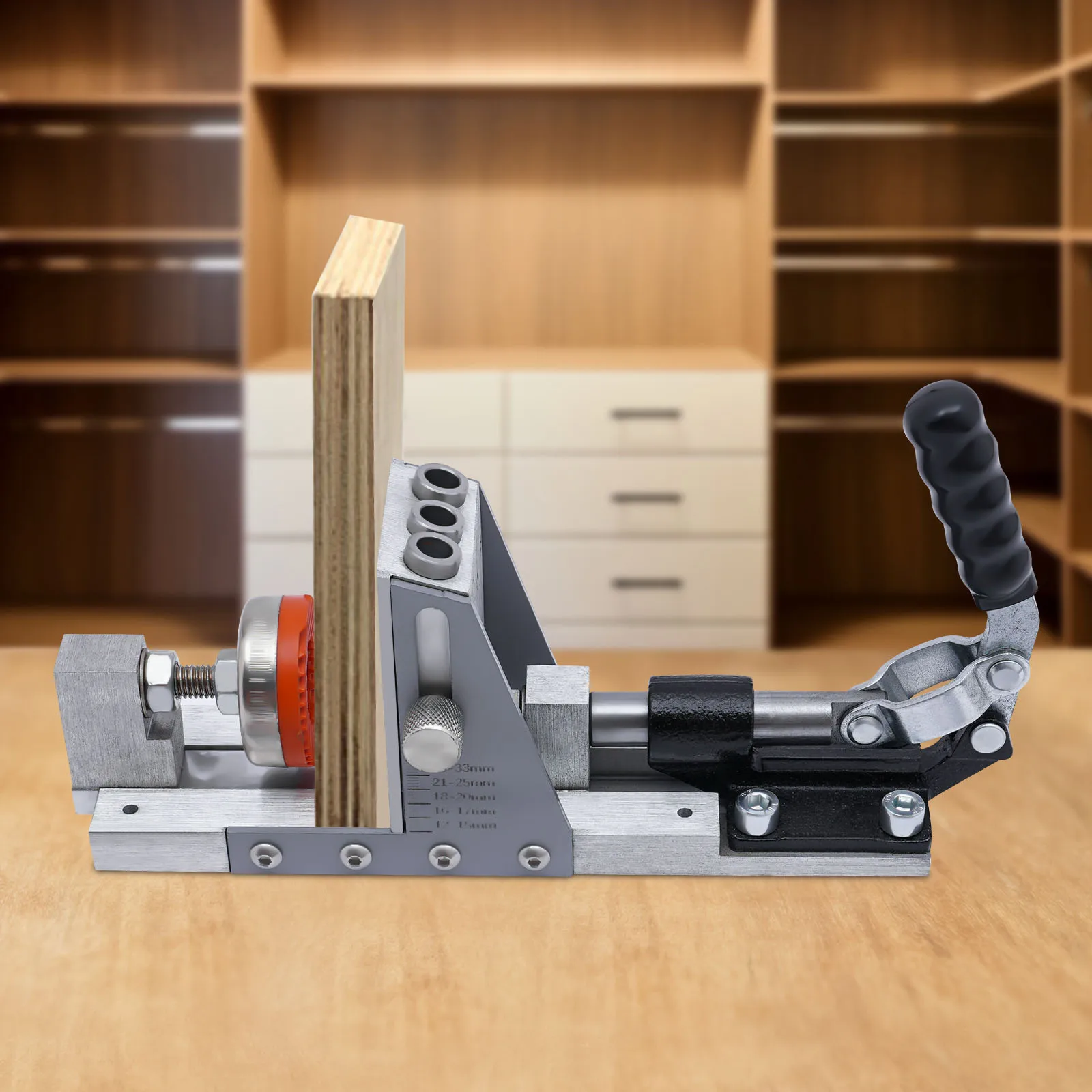 Kit di posizionamento fori per la lavorazione del legno, localizzatore di fori, punte per trapano con altezza regolabile, set di guide per fori angolati, perforatore per fori, posizionamento per