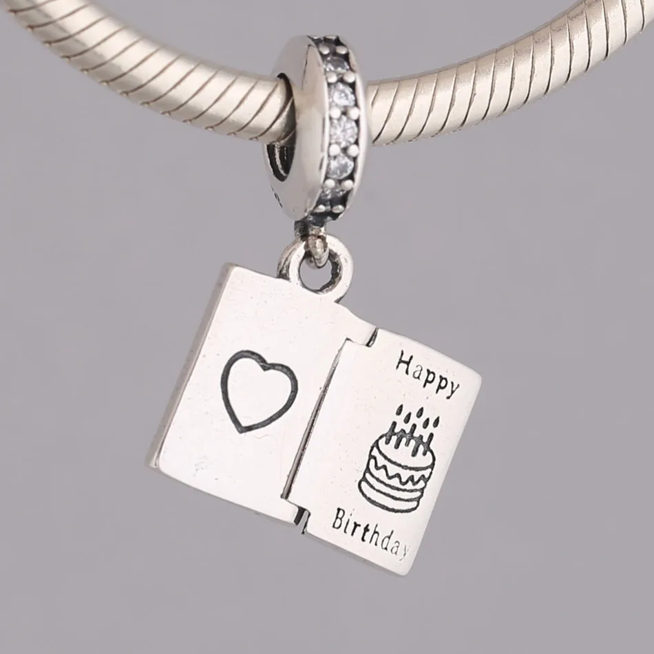 

Birthday Wishes Cake Candles Dangle Charm Fit Women Bracelet Bangle DIY Jewelry Authentic S925 Sterling Silver Bead Girl Gift