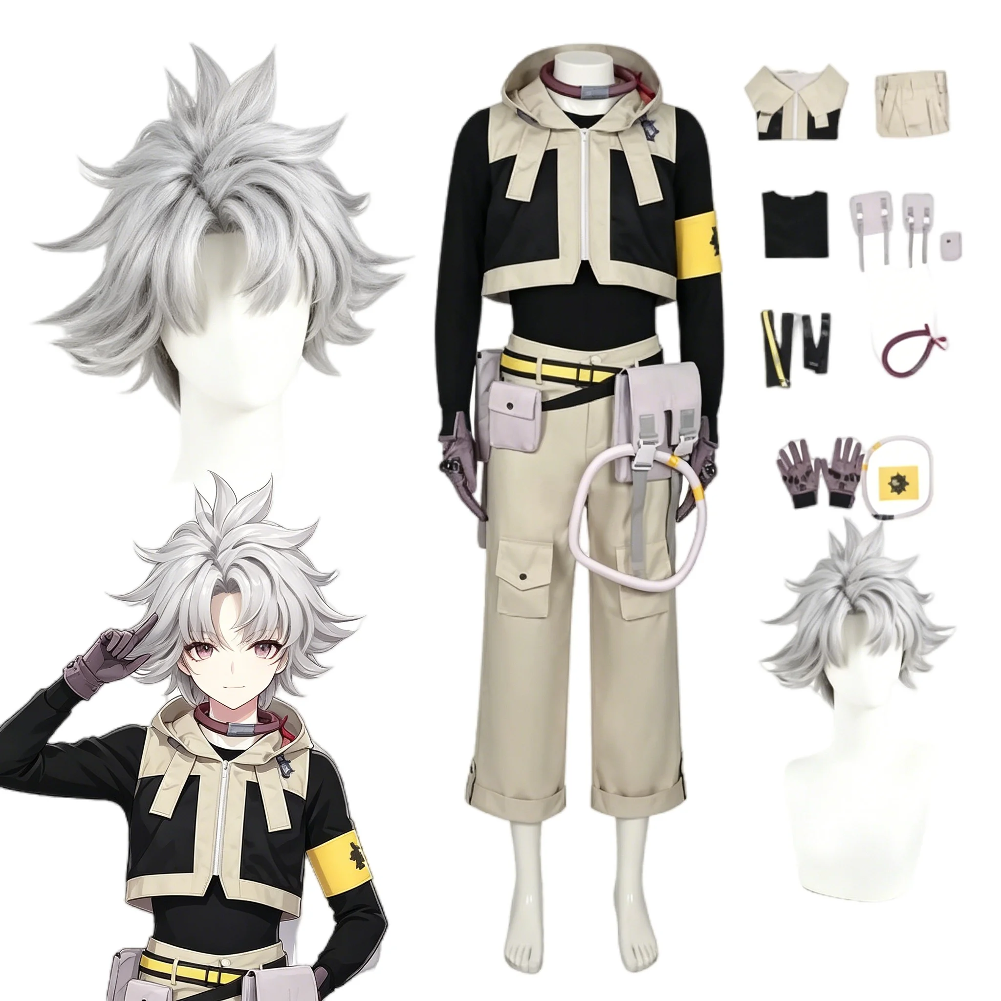 

Gachiakuta Rudo Cosplay Suit and Wig Anime Character Costume Set