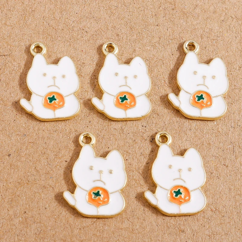 10 stücke Emaille Cartoon Tier Katze Charms Anhänger für Schmuck Herstellung Halskette Ohrringe DIY Armband Zubehör liefert – Detail 10