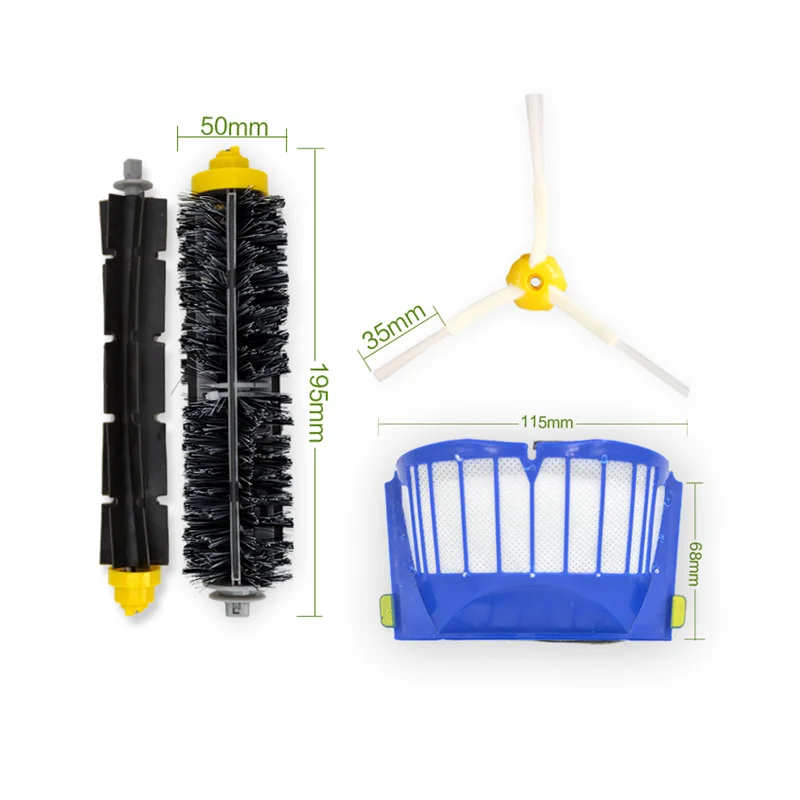 Для iRobot Roomba 600 серия 610 620 625 630 650 660 щетка с щетиной для вакуумного измельчения + фильтр Aero Vac + набор детали для телефона