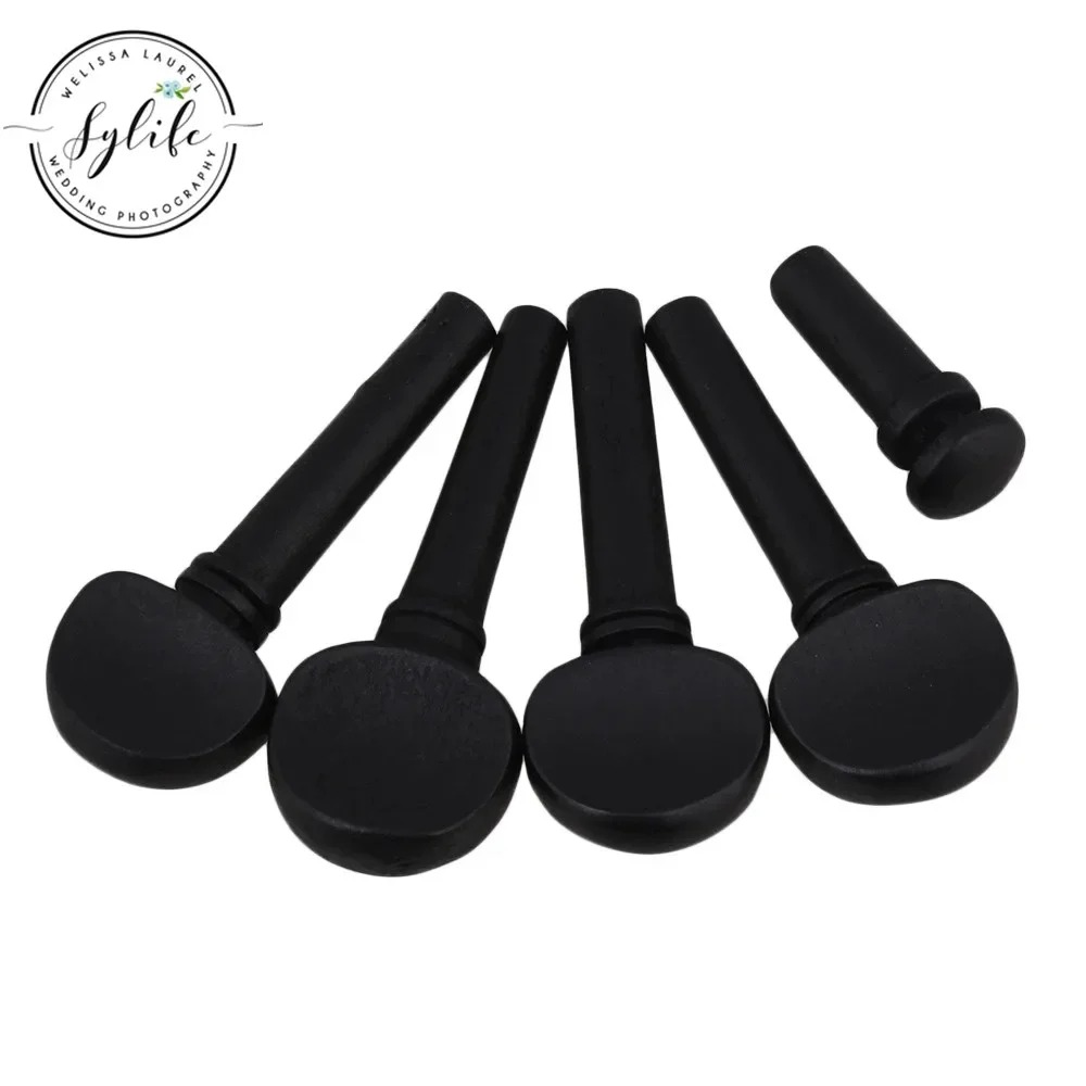 Black Ebony 1/2 Violin Tuning Pegs with Tail End Pin 51 x 20mm