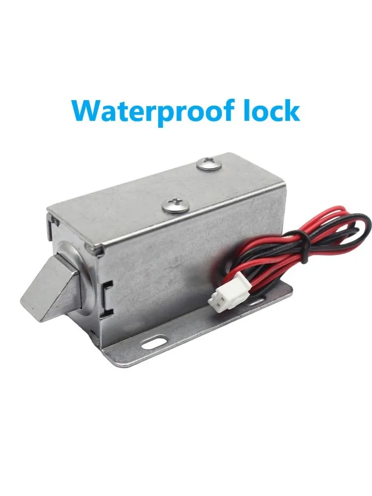 DC 12V 24V Waterproof Small Electric Bolt Draw Cabinet Solenoid Lock Electronic Mortise Door Electromagnetic Express Locker