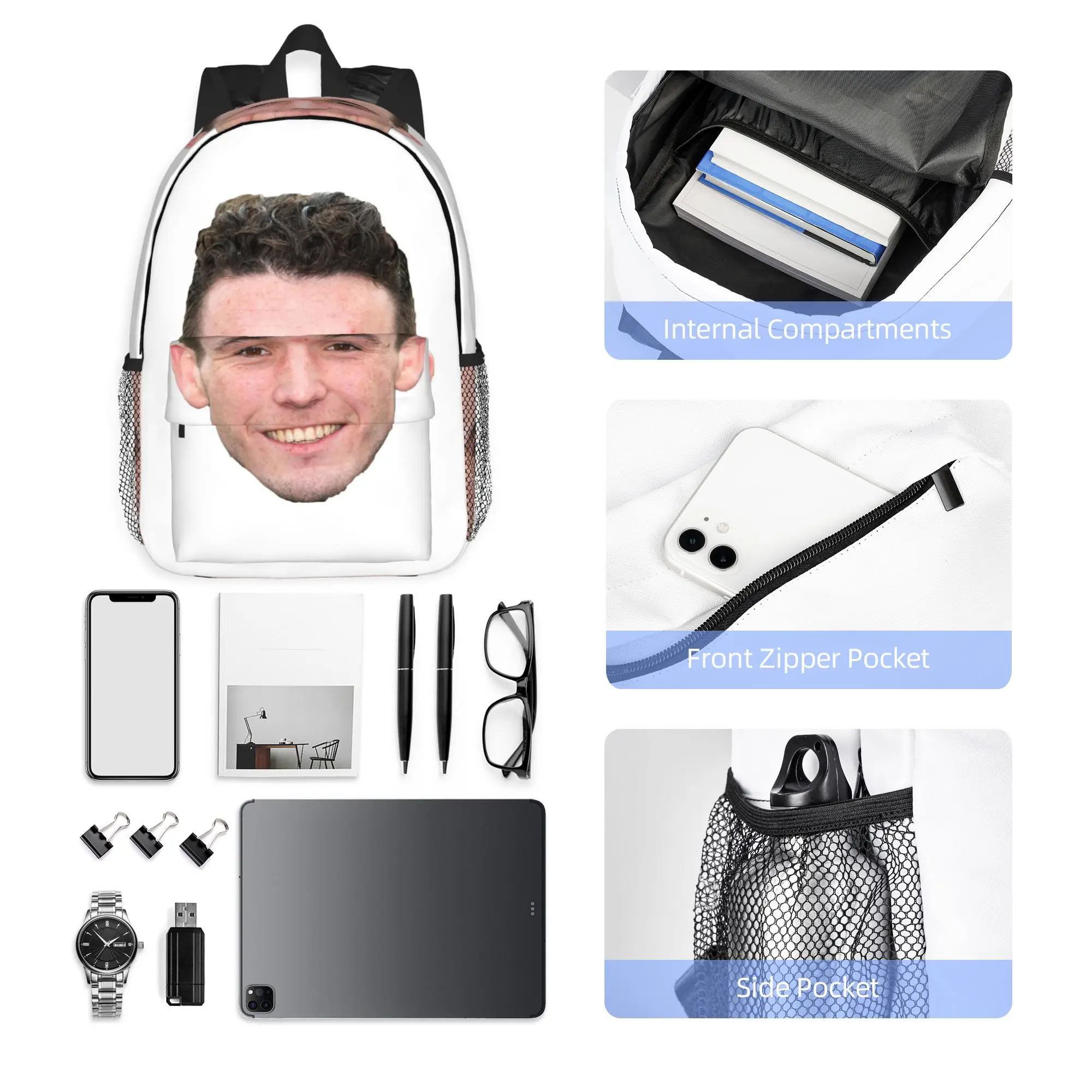 John McGinn Aston Villa Hibs Hibernian Scotland Super John McGinn Backpack Hot Sale Daypack BookBag Shoulder Bags School Bag