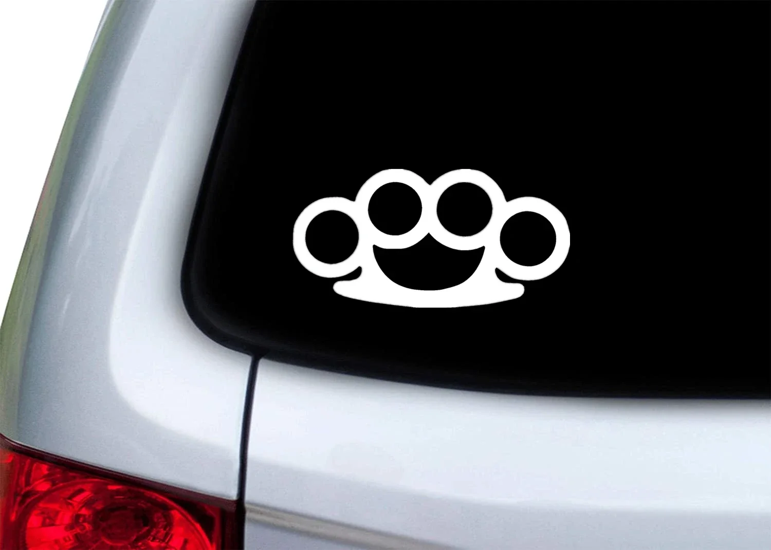 Car Sticker Brass Knuckles Creative Car Styling KK Vinyl Car Accessories Black/Sliver,17CM *7cm