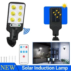 New Upgrade Outdoor Solar LED Lights 3 Working Modes With Remote Control Garden Courtyard Garage Waterproof Security Street Lamp