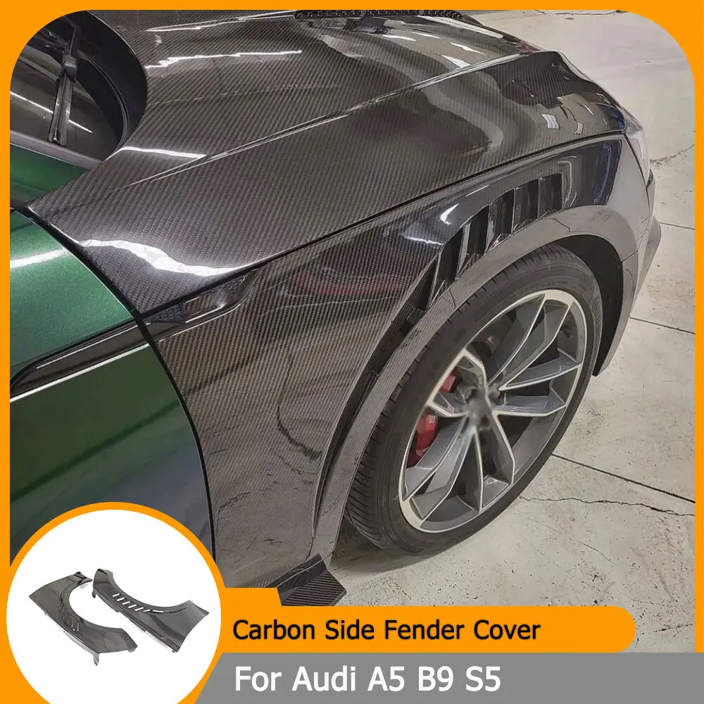 

Car Front Side Fender Air Vent Cover Trim For Audi S5 A5 B9 2017-2020 Carbon Fiber Car Front Side Fenders Flares