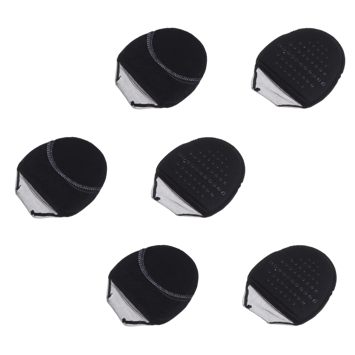 

3pcs Open-Toed Forefoot Cushions Invisible Sponge Pads For High Heels Shoe Protectors Black Comfortable Elastic