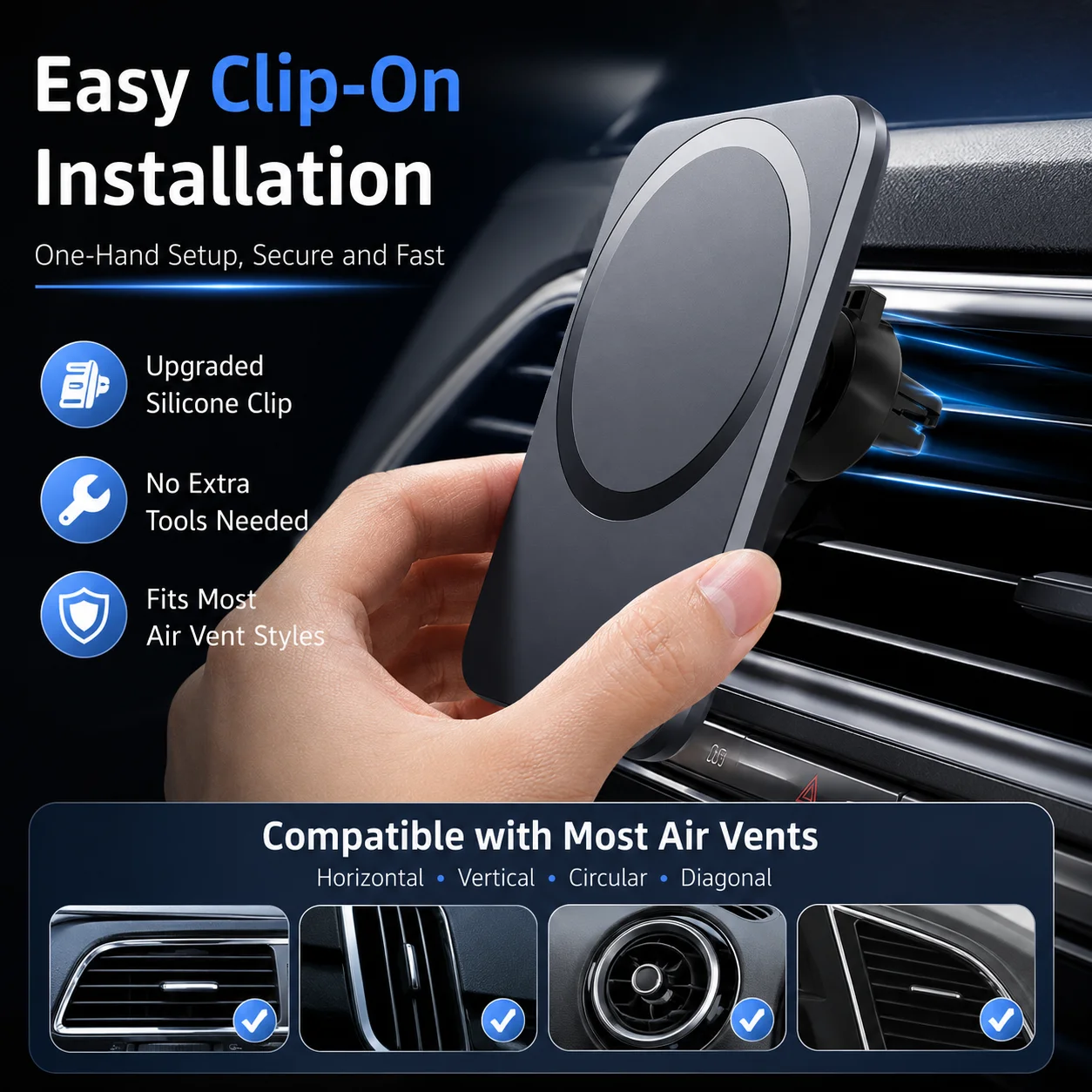 15W Magnetic Car Wireless Char - огляд і ціна Useful Electronic Gadgets