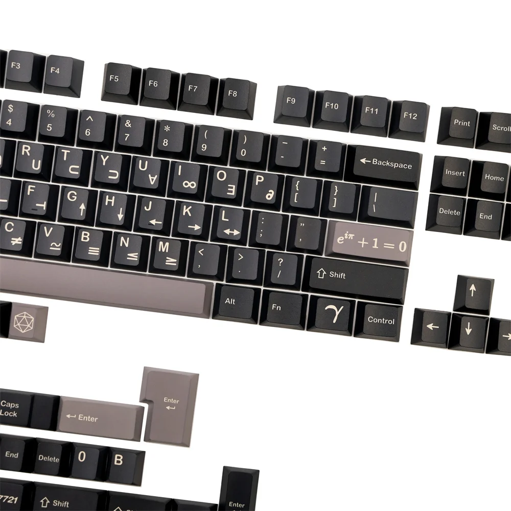 Imagem -03 - Chaves Conjunto Gmk Euler Pbt Keycap Clone Preto Cereja Perfil Tintura Subbed para Gh60 Gk61 68 75 84 87 96 104 108 Teclado Mecânico 142