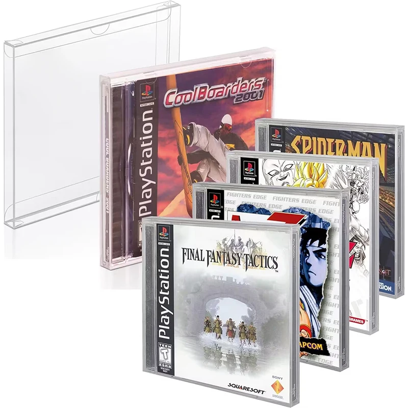 Single Clear Music CD Disc Jewel Case Storage Protective Game Cartridge Protector Display Box Sleeve for Standard PS1 Dreamcast