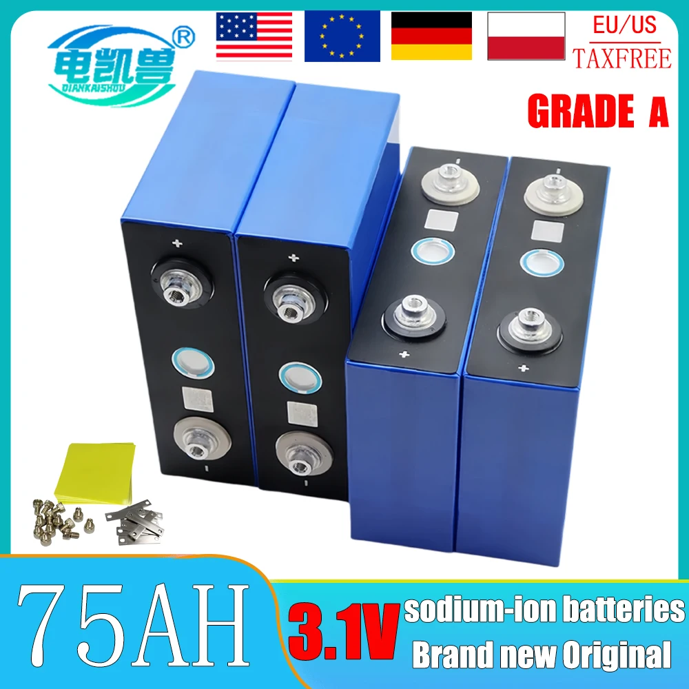 

1-16pcs75Ah SodiumIon BatterySet 3.1V 2.9V20CDischargeRateforElectricVehicles & Motorcycles Compatiblewith12V 24V SolarInverters