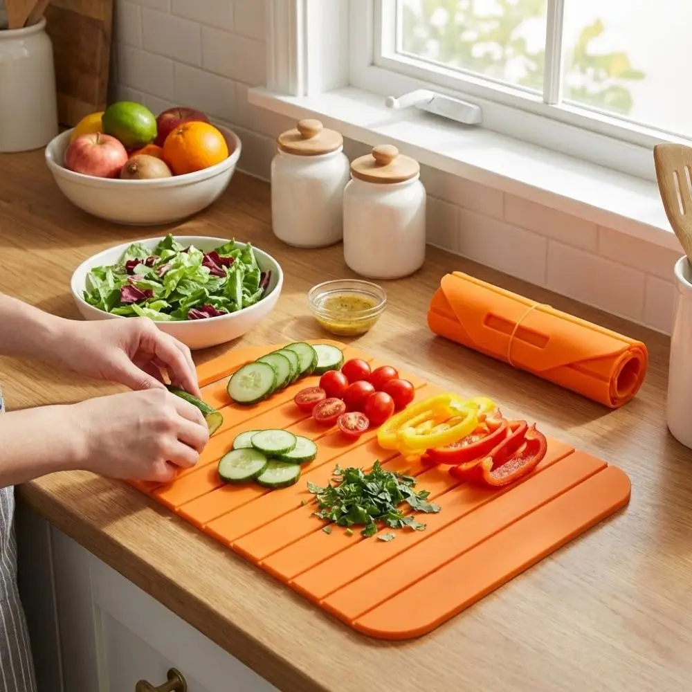 Non-Stick Folding Cutting Board Anti-Slip Flexible Kitchen C