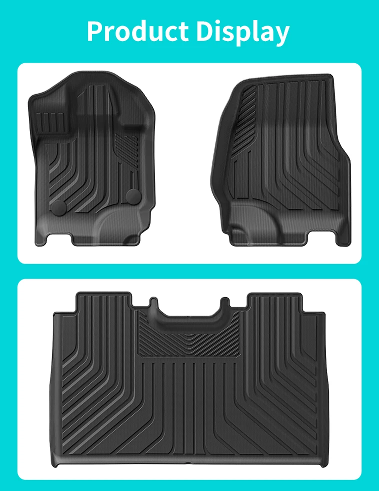 for Ford F-150 F150 2015- 2024 (Not Fit Rear Seat with Under-Seat Fold Flat Storage) TPE 3D Car Floor Mats Left Rudder