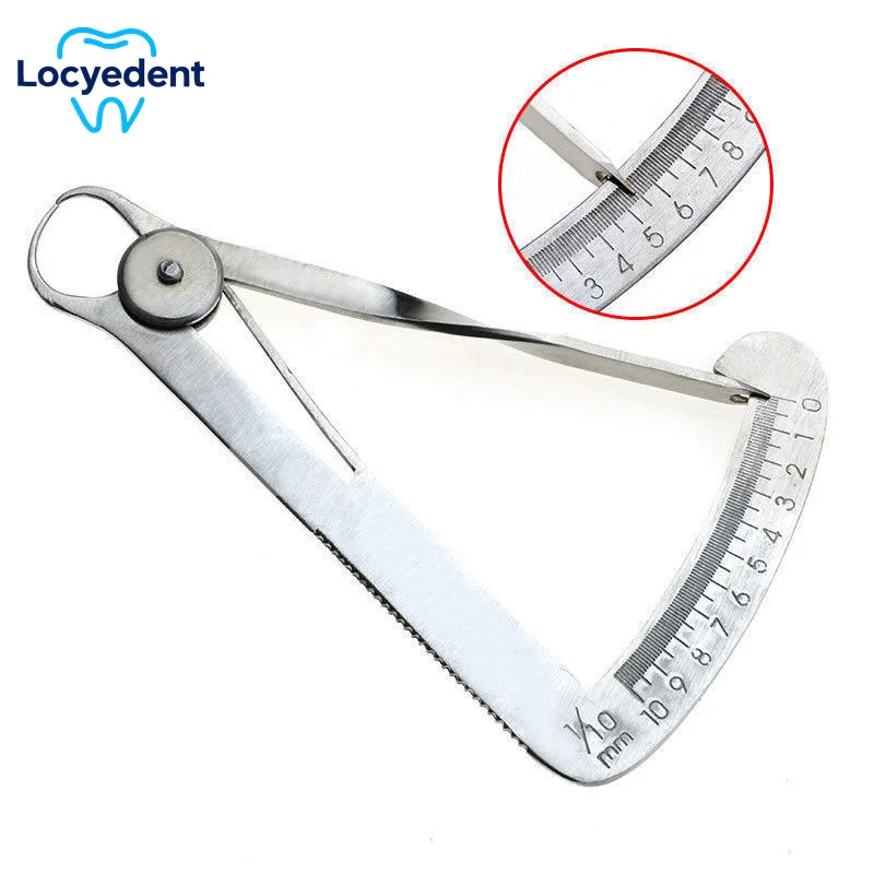 Dental Stainless Steel Measuring Caliper Metal Vernier Measuring Laboratory Wax Thickness Measuring Ruler Dental Tool Dentist