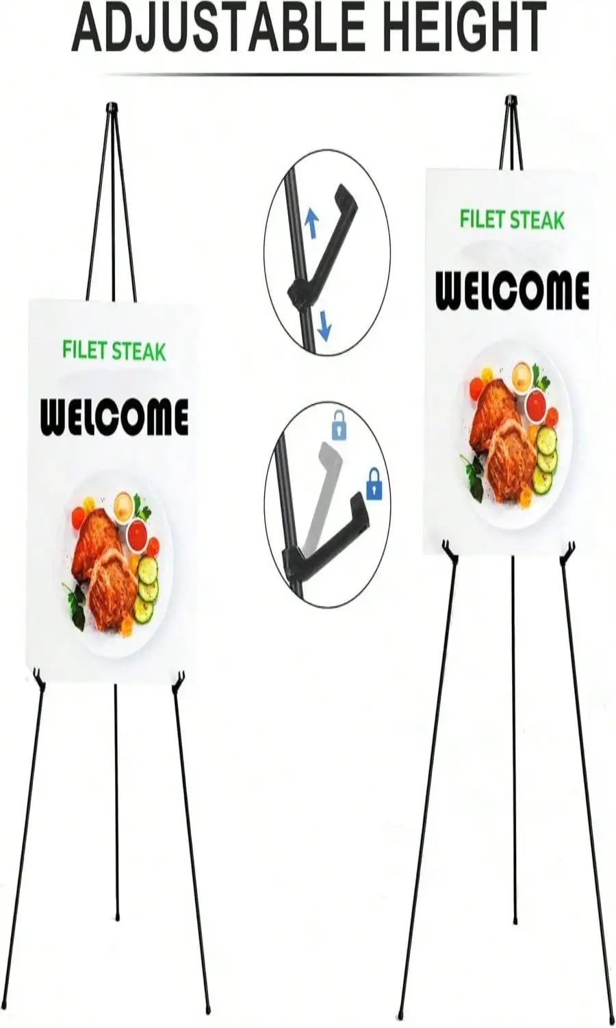 حامل معدني محمول مقاس 63 بوصة من JNZYB - حامل ثلاثي القوائم قابل للتعديل لحفلات الزفاف وعرض الملصقات #5