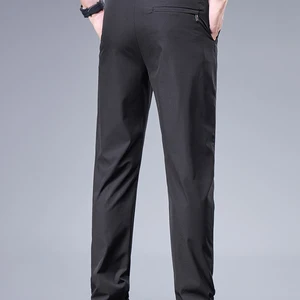 Yaz iş pantolon, ipek ve buz düz bir çizgi elastik bel siyah gri nefes düz giysiler, erkek günlük giysi pantolon En iyi 12 satış, sosyal-gri no. 3'e adım atın