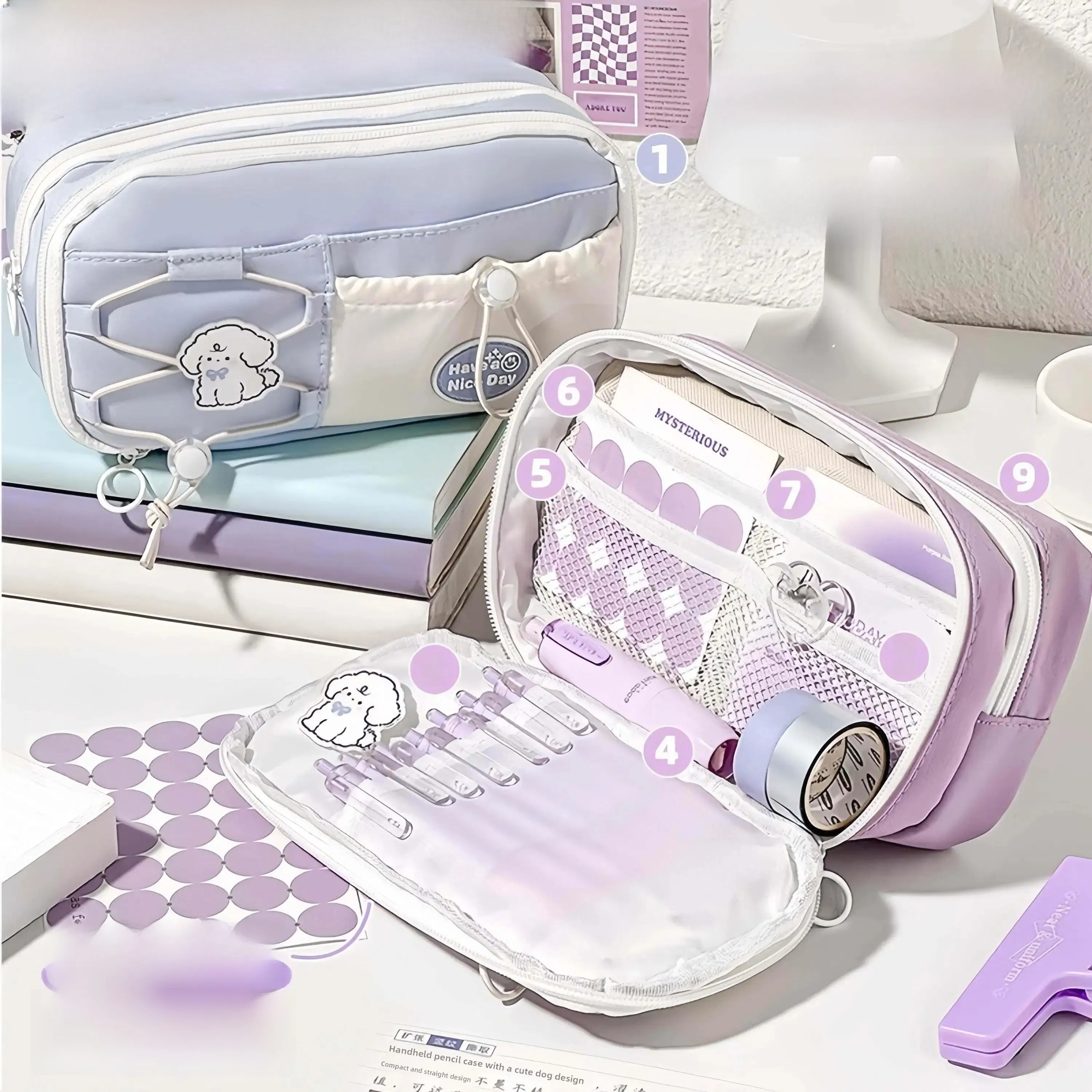 High Capacity Girls' Pencil Case 2026 New Style Popular Student Stationery Box Primary School Special Use High Aesthetic Valu...
