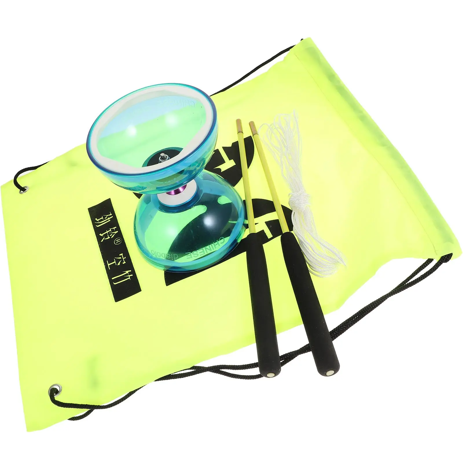 

Crystal Bearing Double Wheel Diabolo YoYo Toys Shallow Blue Kids Adults TPU Glue Random Sticks Strings Juggling Trick