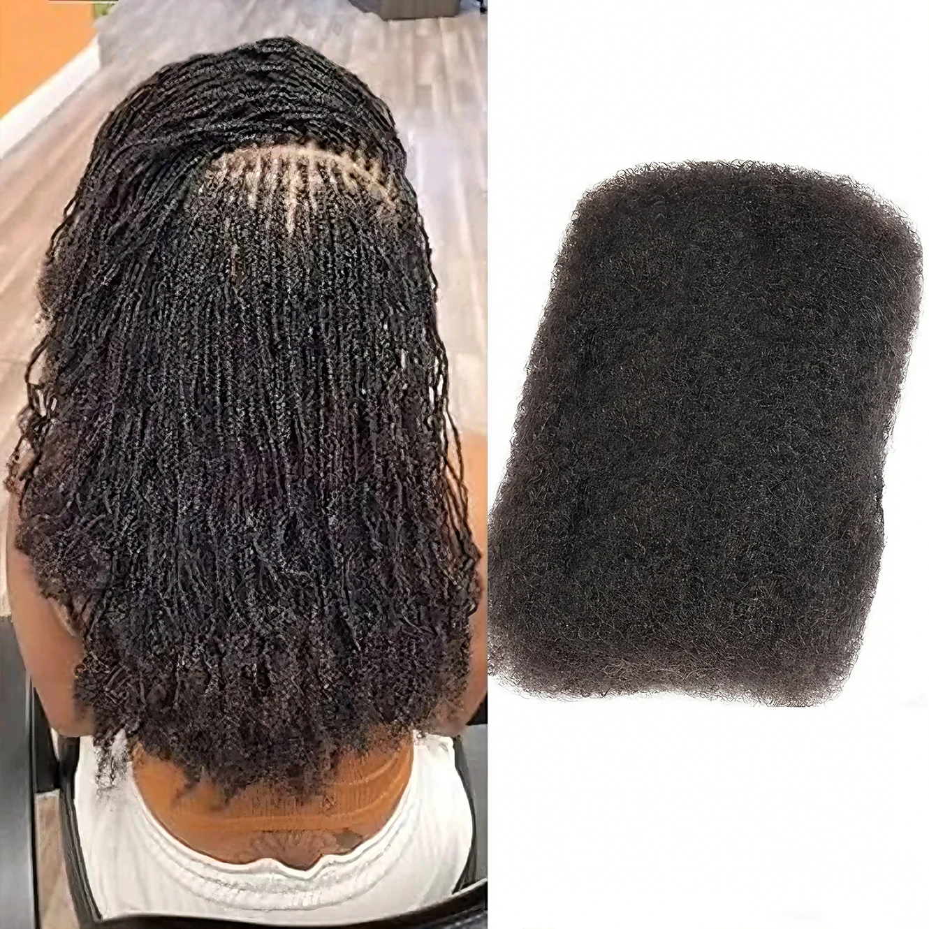 ブラジル産アフロ縮毛バルク人毛レミーヘアバンドル、編み込み用ソフトナチュラルバルク編み込みヘア