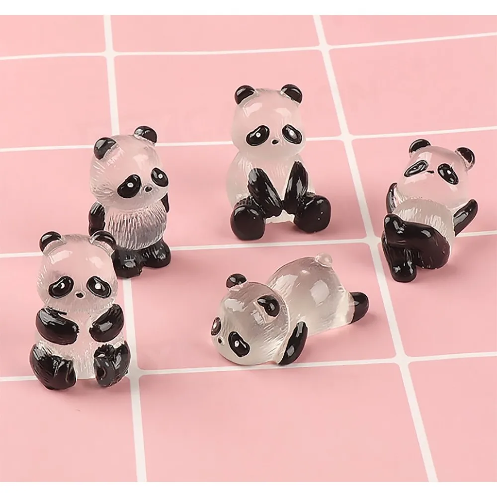 Glowing Panda Miniature Panda Car Ornaments Interior Trim Dashboard Decoration Car Styling Body Kits Accessories