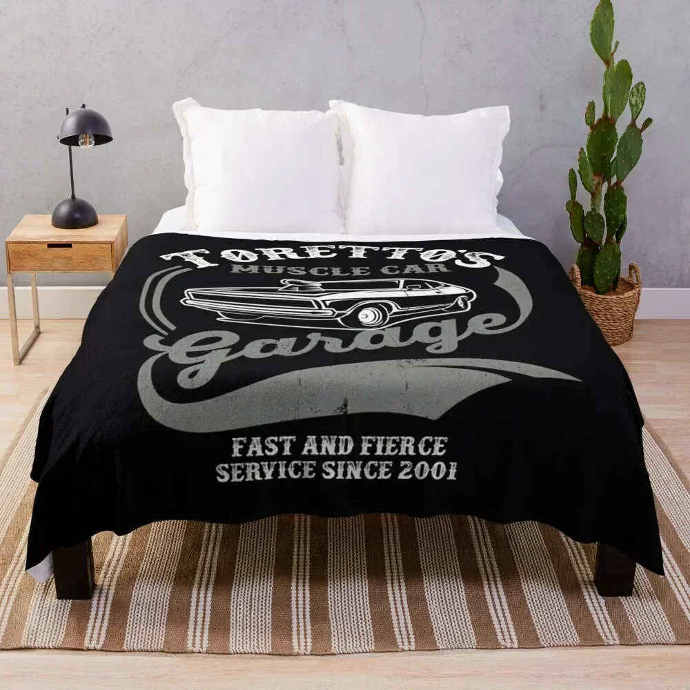 

Toretto&x27;s Muscle Car Garage Classic Throw Blanket Summer Nap wednesday Plaid Blankets