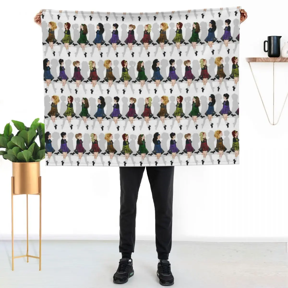 Irish Dance Rainbow Throw Blanket funny gift valentine gift ideas Decoratives cosplay anime Hair Comforter Blankets
