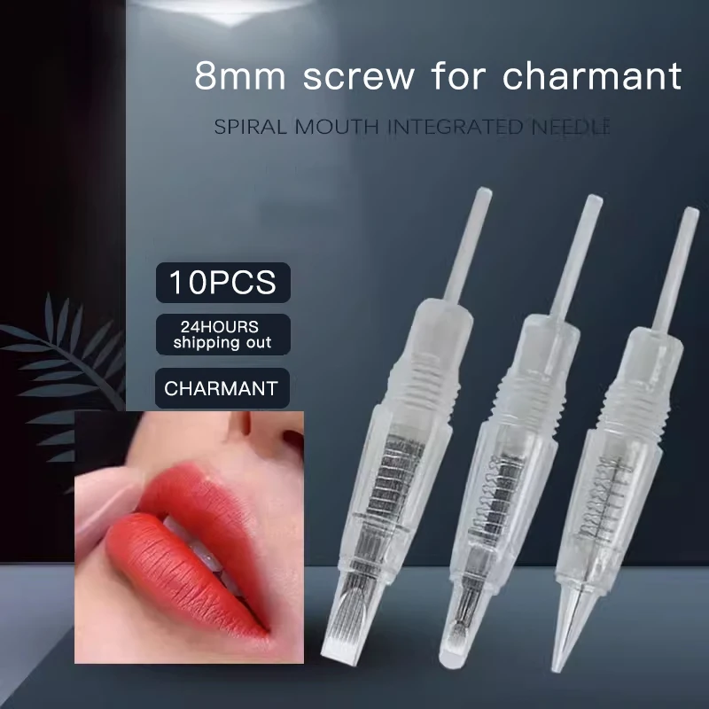 10pcs Tattoo Cartridge for Charmant Liberty Machine Permanent Makeup Eyebrow Lip 1RL/5RL/7FP Nano Tattoo Mahcine Pen Accessiroes