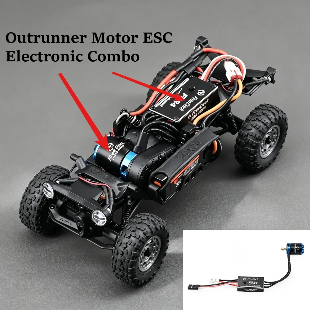 1/30 Scale Rock Crawler custom size FD24 V2 Outrunner Electronic Combo for Axial SCX30 C8842 Climbing Model Upgrade Part